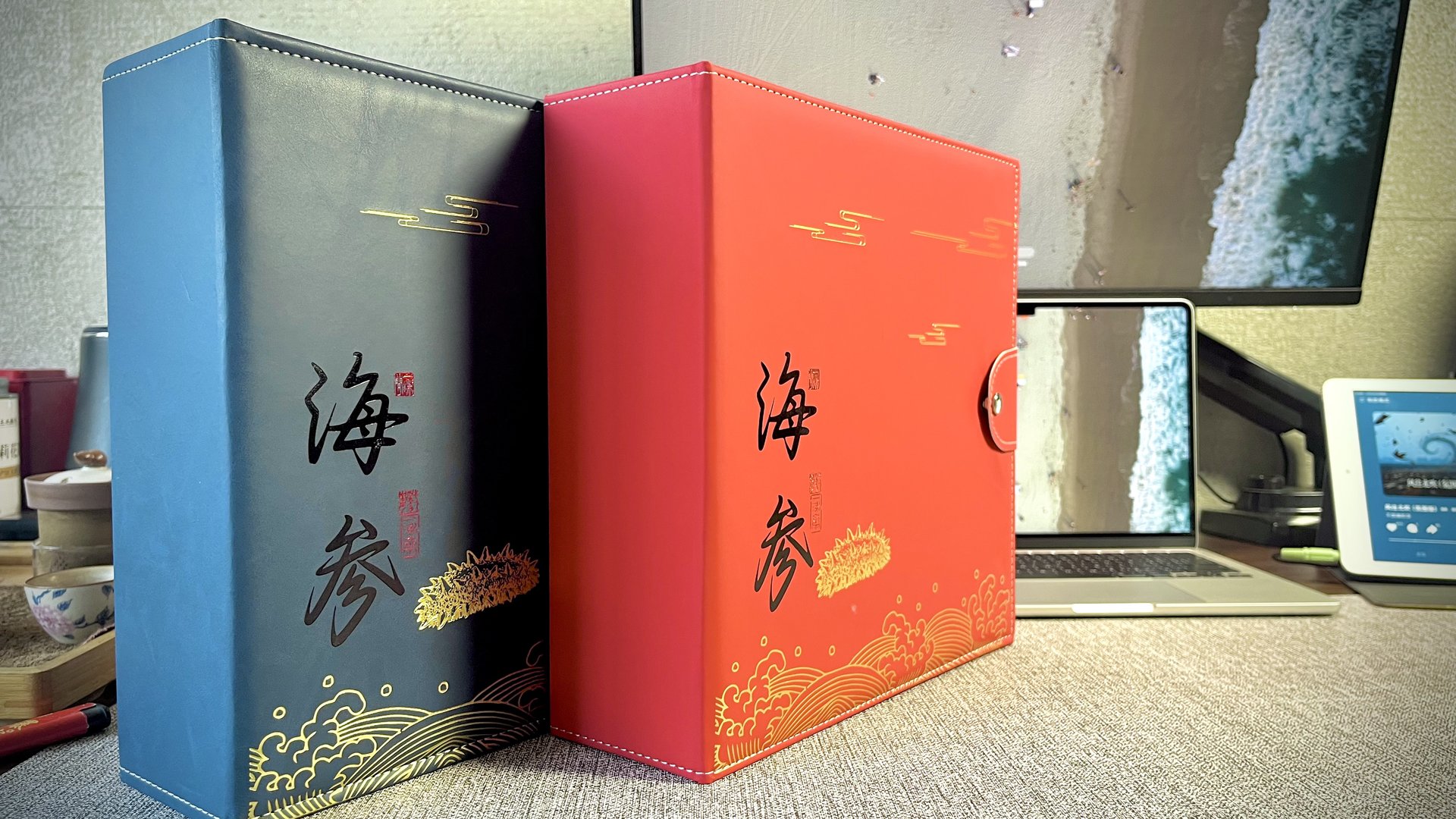 瓦岛珍参红蓝礼盒完整展示
